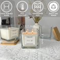 thumbnail image 2 of Frascos para velas Creahaus, paquete de 9, vidrio cuadrado de 10 oz con bambú, 2 of 6