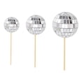 thumbnail image 6 of Mirror Disco Ball Cake Topper Set - 70s 80s Retro Dance Party Supplies, 6 of 8