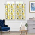thumbnail image 2 of Fruit Pineapple Farmhouse Kitchen Curtains: Rustic Organic Fruits Short Cafe Curtain Decor for Dining Room Tier Curtains Art Printed Decor Rod Pocket Window Drapes 24 Inch Length, 2 of 5