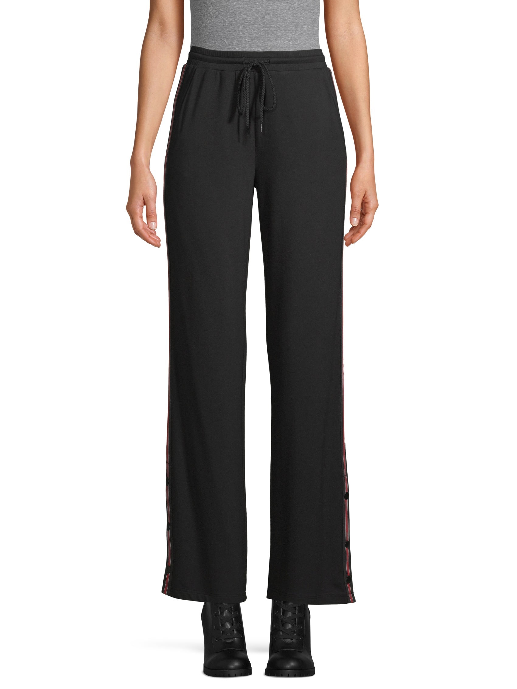 Scoop Snap Bottom Side Stripe Drawstring Track Pant Women's