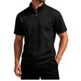 thumbnail image 2 of Short Sleeve Sweatshirts for Men Quarter Zip Mock Neck Sweatshirt Relaxed Fit Casual Pullover Tee Top with Pocket, 2 of 7