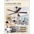 thumbnail image 3 of Zardon 48" Ceiling Fans with Light and Remote Control , Modern Low Profile Ceiling Fans with Reversible 6 Speeds for Intdoor , Outdoor , Bronze, 3 of 8