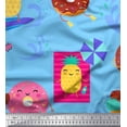 thumbnail image 1 of Soimoi Blue Poly Georgette Fabric Beech & Fun Party Decor Fabric Printed Yard 52 Inch Wide, 1 of 5