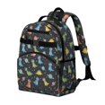 thumbnail image 2 of Dinosaur and Planet Navy Blue Pattern Cute School Backpack Bag for School with Padded Back and Adjustable Shoulder Straps 15.25"x11.5"x5.25", 2 of 5
