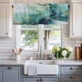 thumbnail image 2 of Turquoise Marble Farmhouse Short Window Curtain Valances, Modern Abstract Art Aesthetics Rod Pocket Kitchen Valances for Living Room Bedroom Bathroom Cafe 42" x 18", 2 of 8