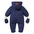 thumbnail image 4 of ABATAB Baby Boy Girl Cute Clothe Infant Warm Snowsuit Long Sleeve Footed Rompers with Gloves Newborn Winter Zipper Coats Hooded, 4 of 6