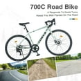 thumbnail image 6 of imerelez 700C Road Bike for Adults 7 Speed - Aluminum Alloy Frame, Dual Disc Brakes, 700x28C Tires, 47cm Frame for Riders 5'1" to 5'7", 85% AssembledGreen, 6 of 7