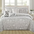 thumbnail image 3 of Bilot Birdsong Bedspread Set, Soft Lightweight Reversible Quilt Coverlet Bedspread Bedding Set Cover for All Season, King 102" x 90", Grey, 3 of 8