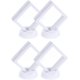 thumbnail image 1 of 4 Pcs 3D Floating Display Case, 4.33 x 4.33 Inch Floating Frame Display Holder Stand, Transparent PE Jewelry Storage Box, White, 1 of 5