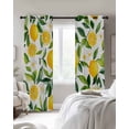 thumbnail image 4 of Yellow Lemon Kitchen Curtains Botanical White Floral Green Leaves Cafe Short Curtains for Bathroom Blackout Window Curtain Grommet Small Window Treatment Drapes for Bedroom Living Room 27.5"x39"x2, 4 of 9