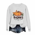thumbnail image 4 of Aboser HAGRID'S Pumpkin Farm Sweatshirts for Women Oversized Casual Long Sleeve Pullover Shirts Retro Thanksgiving Holiday Tops Fall Fleece Crewneck Sweatshirt Y2k Clothes White XS, 4 of 4