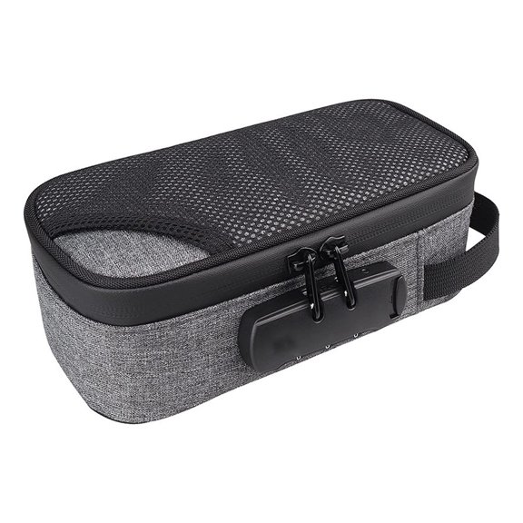Yuarrent Bolsa de maquillaje con cerradura Elegante y segura bolsa de cosméticos de viaje con cerradura de combinación Almacenamiento de bolsa Almacenamiento y organización del hogar B
