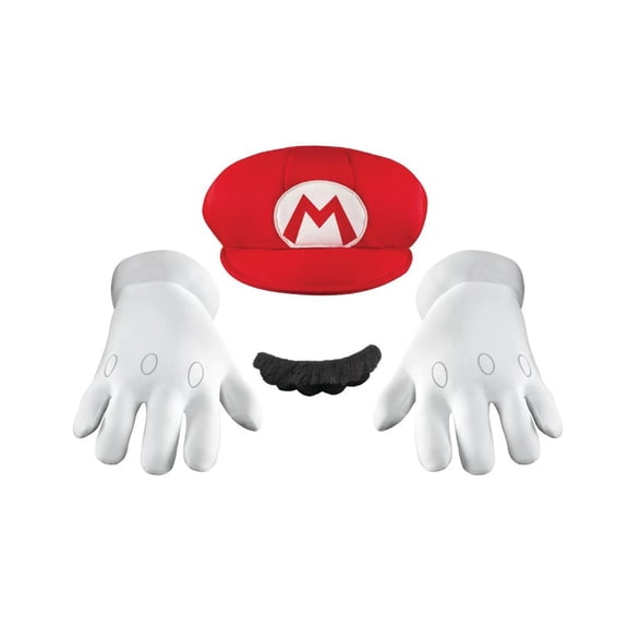 Disguise Super Mario Brothers Adult Mario Halloween Costume Accessory Kit