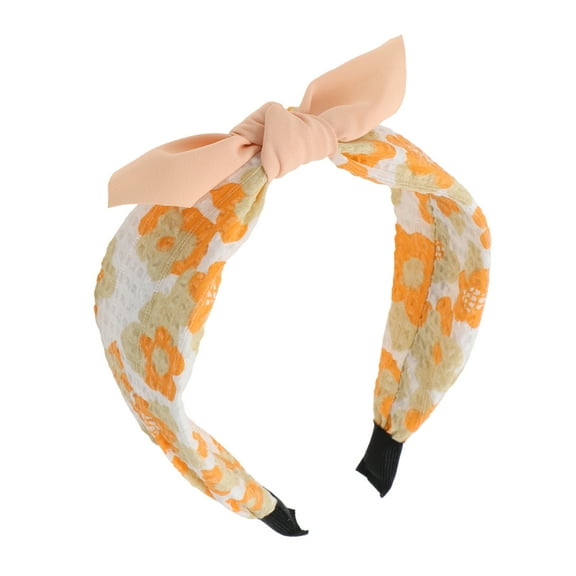 Unique Bargains 1 Pc Elegant Flower Pattern Headbands for Children 6.30"x4.72"x2.05" Orange