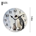 thumbnail image 2 of 14 Inch Wall Clock Battery Operated Silent Clock Decorative for Office, Kitchen, Outdoor, Living Room，Penguin Family Winter Exquisite, 2 of 4