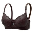 thumbnail image 2 of Women's Push Up Lace Bra Padded Add 2 Cups Support Underwire Lift Up Deep V Bra for Women Brown 36, 2 of 6