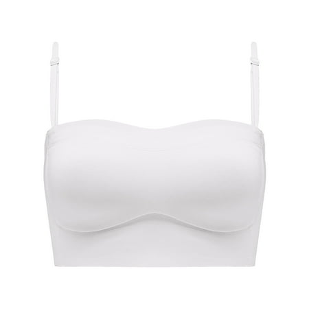 IUJSOY Womens Convertible Strapless Bras for Women Bandeau Bra Seamless Top Bandeau Backless Top