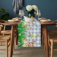 thumbnail image 2 of Easter Bunny Table Runner - 36 Inch Long, Kitchen Dining Table Runner Dresser Scarves, Spring Easter Eggs Floral Blue Plaid Farmhouse Decor for Coffee Tables Wedding Party Banquet, 2 of 8