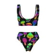 thumbnail image 6 of Rocae Bright Mushrooms for Bikini Set for Women Two Piece Sexy High Swimsuits Split Crossover Bikini, 6 of 9