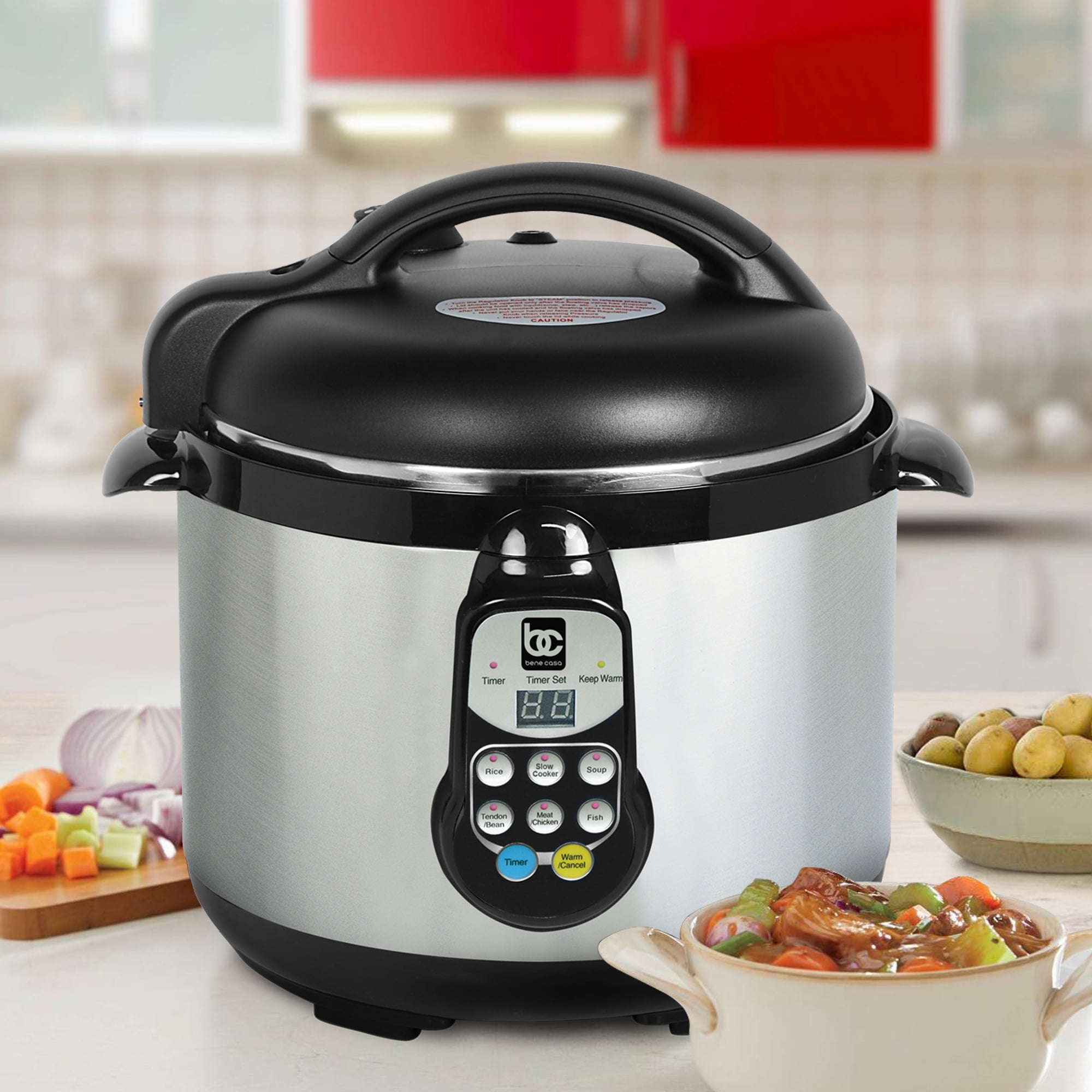 Bene Casa 5liter stainlesssteel electric pressure cooker, nonstick