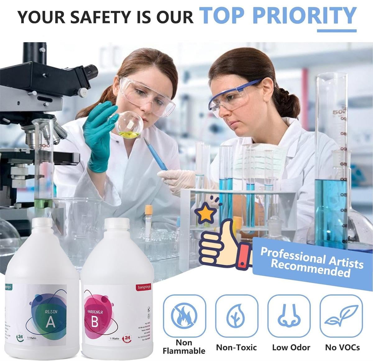 Epoxy Resin 1 Gallon, Crystal Clear Epoxy Resin Kit for Pros & Beginner,Casting Resin for Art Coating & Casting Jewelry DIY River Table Countertop Tumbler Wood Canvas Painting Art Craft Resin