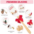 thumbnail image 3 of Christmas Silicone Spatulas, 3 Pieces Premium Heat Resistant Cream Butter Spatula with Wooden Handle, Christmas Cake Decorating Baking Spatula Set For Gifts, Baking, Holiday Parties, 3 of 9
