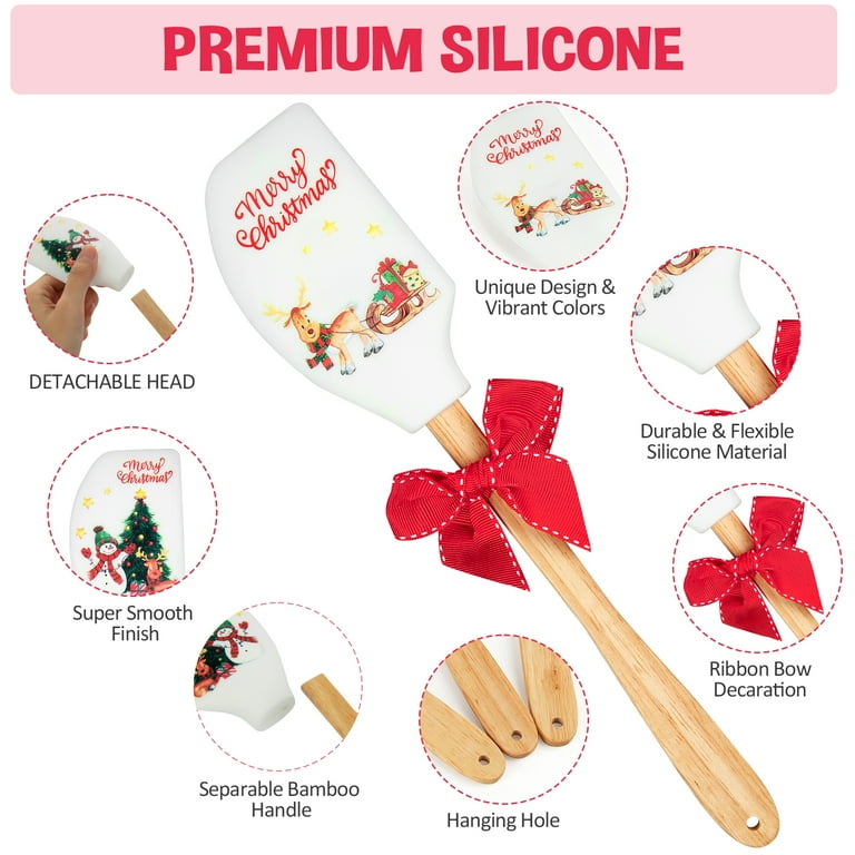 Christmas Silicone Spatulas Set Food Grade Cake Cream - Temu