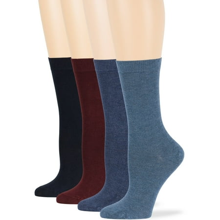 

Women s Bamboo Solid Assorted Socks Dark Navy Burgundy Light Navy Denim Blue Medium 9-11 4 Pack