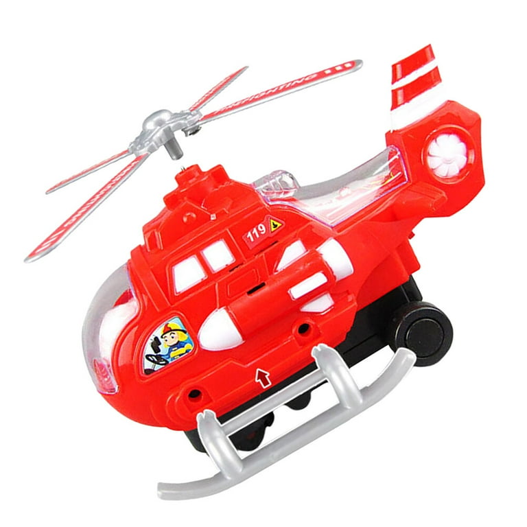 TAILTOSS Cartoon Helicopter Toy Red Plastic Musical Glowing For