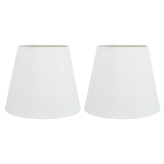 Meriville Set of 2 Off White Faux Silk Clip On Chandelier Lamp Shades, 4-inch by 6-inch by 5-inch