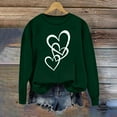 thumbnail image 4 of Jinhomg Casual Crewneck Sweatshirt for Women Holiday Cute Heart Print Loungewear Tops Fall Lightweight Comfy Long Sleeve Sweatshirts Green M, 4 of 7