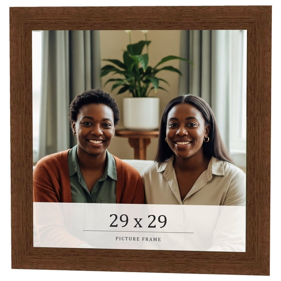 29x29 Brown Real Wood Picture Frame Width 1.25 inches | Interior Frame Depth 0.5 inches | Galvin