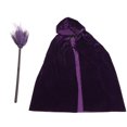 thumbnail image 2 of Capa De Terciopelo Con Capucha, Capa Con Capucha, Accesorios De Decoración Morados, Ampliamente Utilizados Para Halloween, 2 of 7