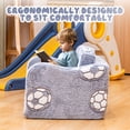 thumbnail image 3 of Baxluxe Luminous Toddler Couch for Kids Gift, Glow in The Dark Foldable Kids Sofa Chair, 2-in-1 Convertible to Bed Toddler Chairs, Velvet Lounger Sofa Bed for Playing Room, Living Room, Gray, 3 of 8