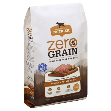 Rachael Ray Nutrish Zero Grain Natural Dry Dog Food, Grain Free, Turkey & Potato Recipe, 6