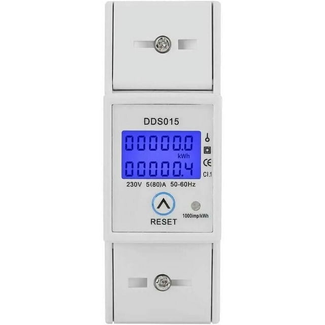 Contador de energía Contador de energía 80A 230V 50Hz - Contador de energía para montaje en carril DIN DDS015 -