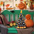thumbnail image 3 of Costway 15'' Pre-Lit Ceramic Hand-Painted Tabletop Halloween Tree Battery Powered Black, 3 of 10