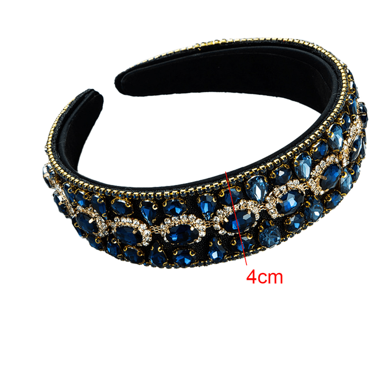 Rhinestone Padded Headband Baroque Crystal Embellished Hairbands