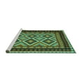 thumbnail image 2 of Ahgly Company Machine Washable Indoor Rectangle Oriental Turquoise Blue Traditional Area Rugs, 8' x 12', 2 of 4