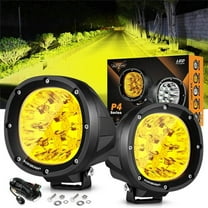 Auxbeam ZD000670 4 in. 90W Round LED Driving Lights Spot Amber Pod Lights