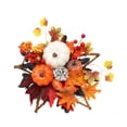 thumbnail image 3 of Elodie Halloween Wreath Artificial Pumpkin Maple Leaf Wreath Decorative Realistic Front 25cm, 3 of 8