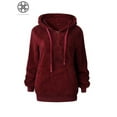 thumbnail image 5 of Luxtrada Womens Fuzzy Fleece Sweatshirt Casual Loose Sherpa Sweater Pullover Tops Long Sleeve Pullover Hoodie with Pockets Outerwear Oversized, 5 of 7