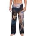 thumbnail image 2 of Lsque Sunset Cliff Dinosaur Print Men's Pajama Pants, Lounge Pant - Comfortable Home Wear,Elastic Waistband, Stylish Design-Small, 2 of 9