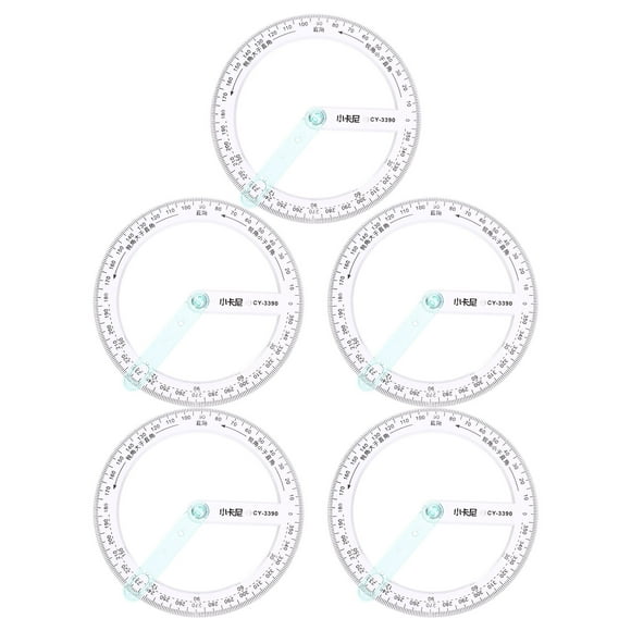 Minkissy 5Pcs Protractor for School Drawing Protractor Plastic Tool for Students