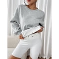 thumbnail image 4 of Sudaderas de Gran Tamaño para Mujer, Sudaderas con Capucha de Forro con Cuello Redondo, Blusas Casuales, Ropa Cómoda de Otoño e Invierno Gris L, 4 of 10