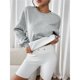 thumbnail image 4 of Sudaderas de Gran Tamaño para Mujer, Sudaderas con Capucha de Forro con Cuello Redondo, Blusas Casuales, Ropa Cómoda de Otoño e Invierno Gris M, 4 of 10