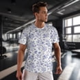 thumbnail image 3 of Wukai Floral Butterfly Print Men's Short-Sleeved Mesh T-Shirt,Quick-Dry Short Sleeve Workout T-Shirt-5X-Large, 3 of 8