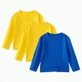 thumbnail image 4 of Xudanell Boys Shirts Size 11-12 Long Sleeve Shirts 3 Pack Crew Neck T-Shirt with Solid Color Soft Cotton Going Out Blue 1-2 Years, 4 of 4