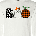 thumbnail image 4 of Inktastic Boo Halloween Ghost and Plaid Pumpkin Long Sleeve T-Shirt, 4 of 5