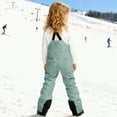 thumbnail image 6 of Gubotare Kids Snow Pants Girls Snow Bibs Kids Fleece Lined Waterproof Ski Pants Overalls with Pockets Size 10-11 (Green,10-11 Years), 6 of 9